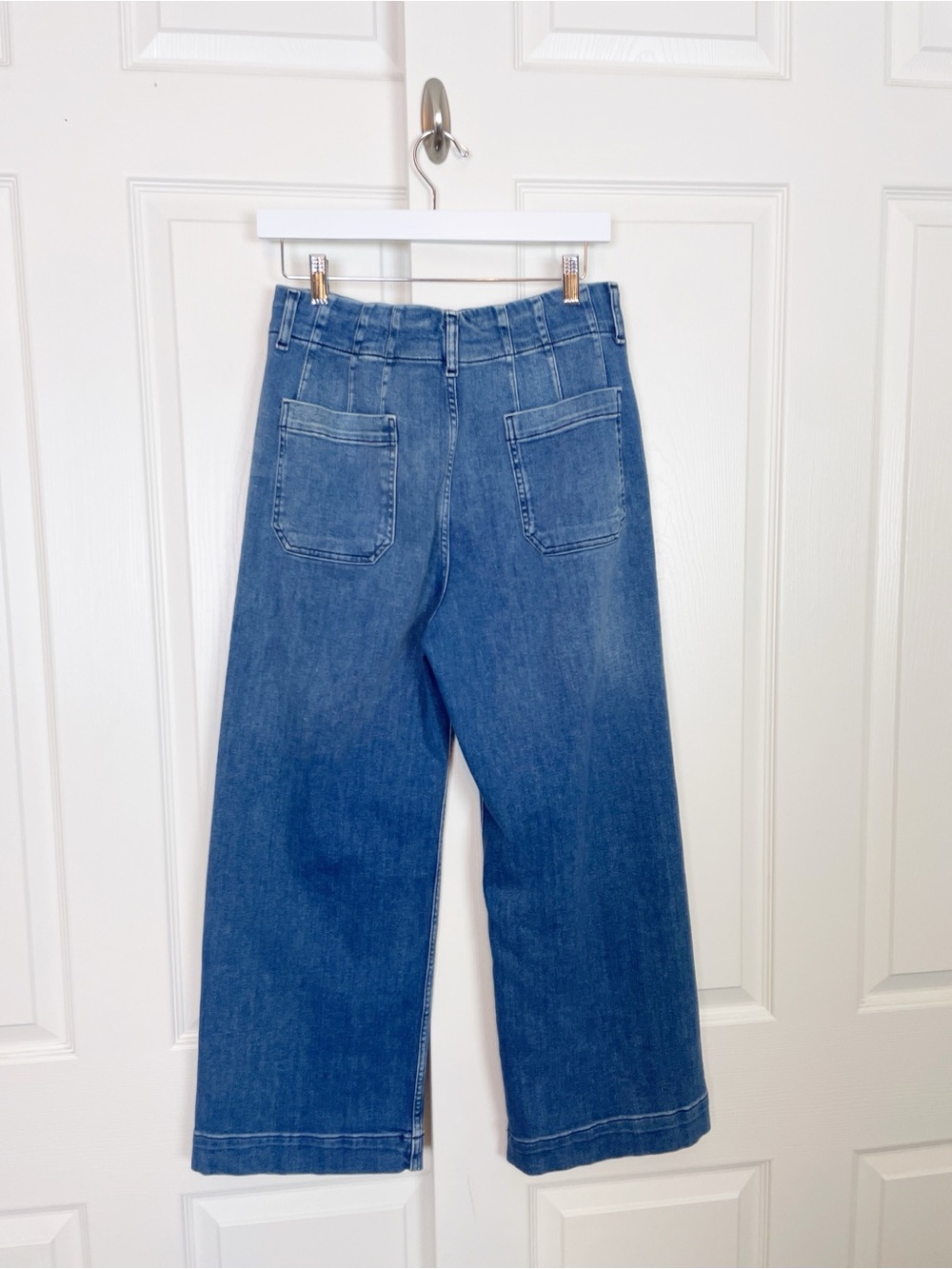 Anthropologie Maeve The Colette Wide Leg Cropped Jeans Medium Wash Sz 29 - Picture 6 of 12